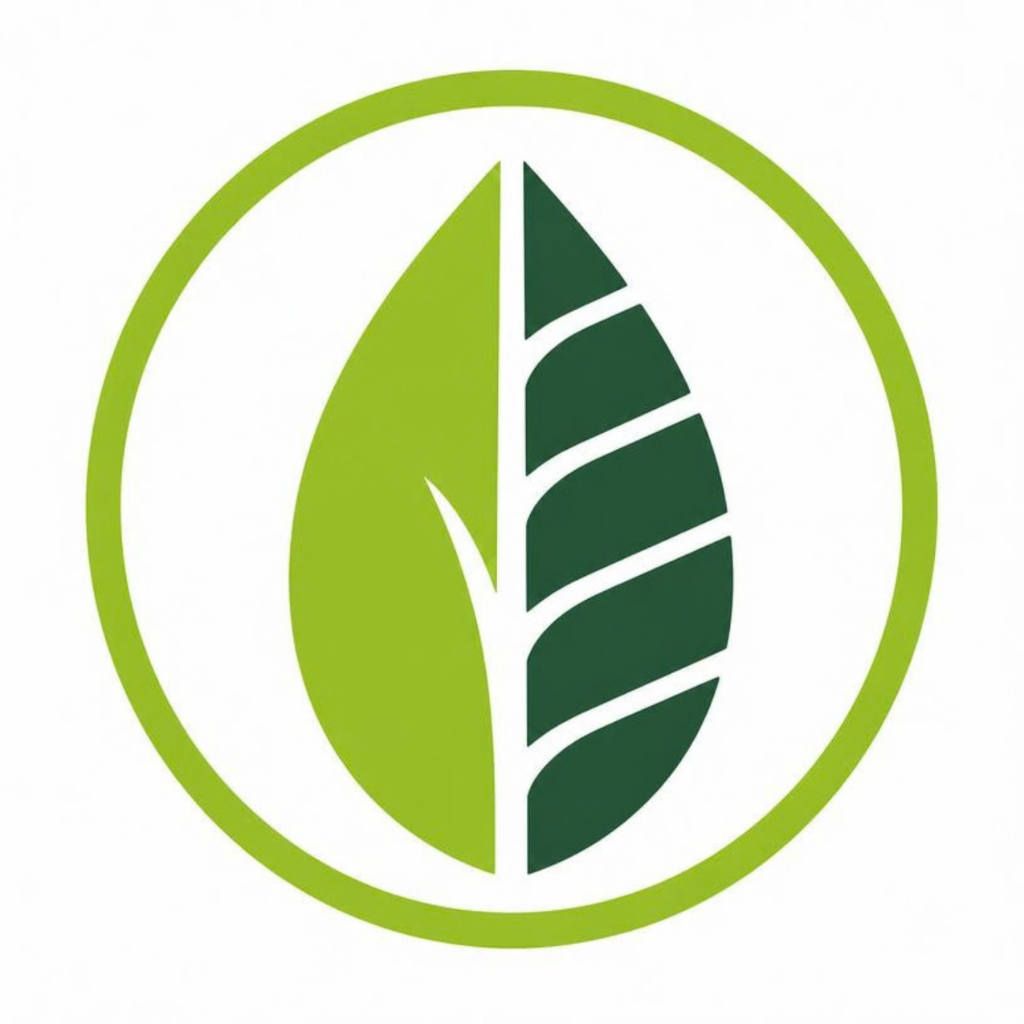 Logo Vitaramae - Folha dividida no círculo